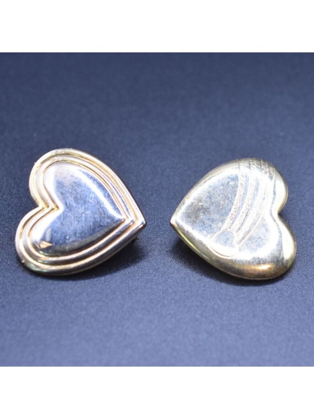 Heart-Shaped Gold-Tone Variety Club Pinback Brooches 1.5" Vintage Collectible Je